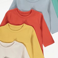 GX541: 7 Pack Ribbed Long Sleeve Tops (9-12 Months)